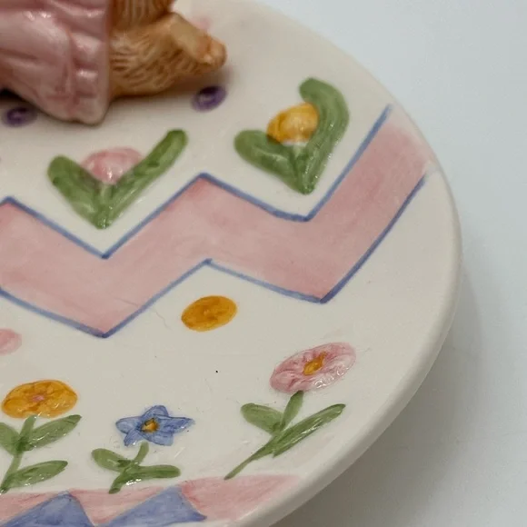 Vintage Fitz And Floyd Girl Bunny Platter - Picture 11 of 16